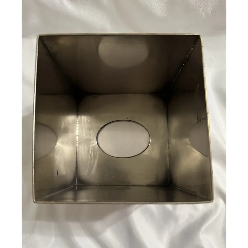 Vintage Tissue Box Stainless Steel Hollywood Regency